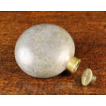 A Delightful 18th Century Pewter Pocket Flask of round cushion form,