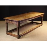 A 19th Century Joined Oak Refectory Table in the 17th Century Style.