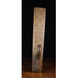 A 19th Century Chip Carved Mangle Board with animal form handle,