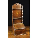 An Early 19th Century Fruitwood Spoon Rack with Candle-box.
