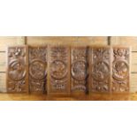 A Fine Set of Six Oak Romayne Panels, Circa 1530,