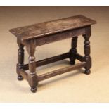 A Long 17th Century Style Oak Joint Stool.