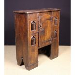 A 16th Century Style English Elm Aumbry, made in the 18th century possibly at Wardour Street.