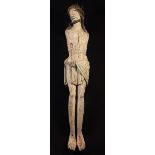 An Important 15th/16th Century Life Sized Carved & Polycromed Corpus Christi crowned in thorns,