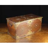 An 18th Century Boarded Wooden Casket with lock & Key,