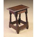 A Good 17th Century Oak Joint Stool.