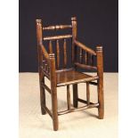 A Rare 18th Century Turned Ash & Oak Armchair.