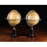 A Pair of 19th Century French Celestial & Terrestrial Table Globes by Charles Dien,