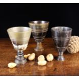 Three Late 18th/Early 19th Century Horn Goblets.