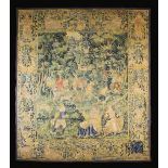 A Fine 17th Century Flemish Tapestry, possibly Oudenaarde, woven with figures,