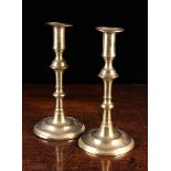 A Pair of 18th Century Brass Candlesticks.