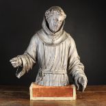 A Fine Early 16th Century Carving: Half Length Figure of a Saint very similar to a sculpture in