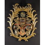 A Carved & Polychromed Pine Armorial, 17th/Early 18th Century.
