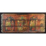 A 20th Century Nordic Medieval Style Painting on triple planked panel depicting religious