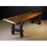 A Long 18th Century Spanish Chestnut Trestle Table. The 2½" (6.