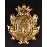 A Fine 18th Century Carved Giltwood Cartouche,