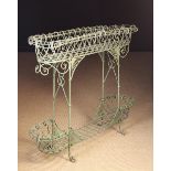 A French Late 19th/Early 20th Century Painted Wirework Conservatory Jardinière having two long