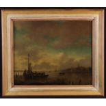 An Early 19th Century Dutch Harbour Scene, Oil on Canvas (relined) 16½" x 20" (42 cm x 51 cm),