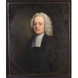 A Late 18th Century Unframed Oil on Canvas: Head & Shoulders Portrait of a Clergyman painted in a