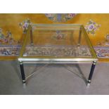 A square brass coffee table 81cm W x 44cm H x 81cm D