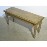 A pine Victorian style window seat, made by a local craftsman, 45cm H x 96cm x 33cm