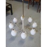 A Stilnova hanging light, circa 1970, with eight lamps, approx 88cm H - some wear see images