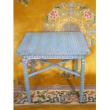 Blue side table made by Lusty and Co and bearing the makers marks for 1922-1924 - 71cm W x 70cm H