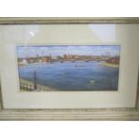Colin Finlay Hayes - Study for Battersea Bridge 2010 - pastels, signed, in a painted frame - 40cm