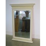 A white and gold framed mirror - 128cm x 85cm