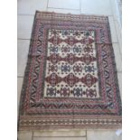 A hand knotted woollen needlework Sumak Kilim rug - 183cm x 130cm - in new condition