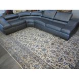 A Natuzzi Italia grey silver leather corner sofa with three adjustable back cushions, in good