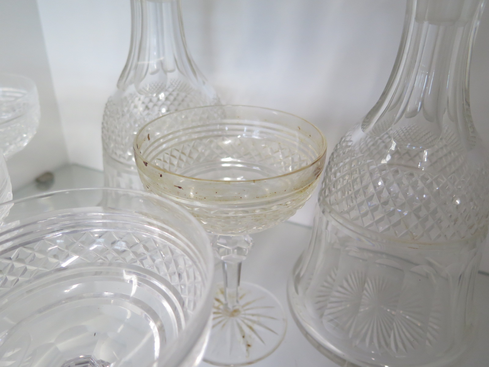 A selection of 19th Century and later glass wear, including a pair of decanters, three jugs, a - Image 4 of 7