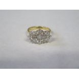 An 18ct gold diamond cluster ring, with approx 1.6ct of diamonds, approx 5.9 grams, size N/O,