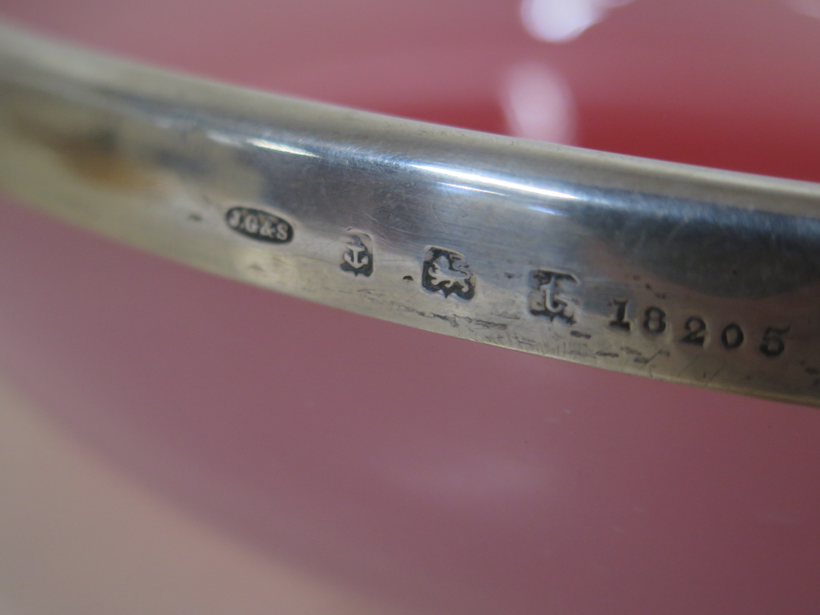 An early 1900s pink Vaseline glass circular bowl having a silver rim with hallmarks for Birmingham - Image 2 of 4