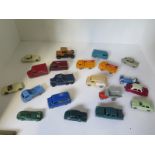 Thirty Lesney diecast vehicles, all with play wear