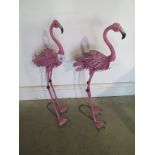 A pair of outdoor flamingos - H75cm