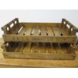 Two waxed potato trays for decorative use - 76cm x 45cm x 16cm