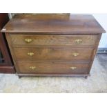 An early 20th Century oak chest of drawers with three drawers, approx 108cm W x 81cm H x 49cm D -