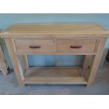 A large Imperial two drawer console table - W120cm x D40cm x H90cm