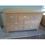 A Cheltenham three over four chest of drawers - W140cm x D42cm x H87cm