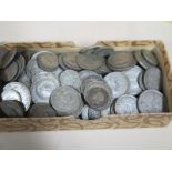 A quantity of pre 1946 British threepennies, Shillings, Florins, Six pences, approx 15 troy oz