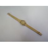 A ladys Led Bergues wristwatch with 9ct gold straps, case plated with steel back, approx. 28g