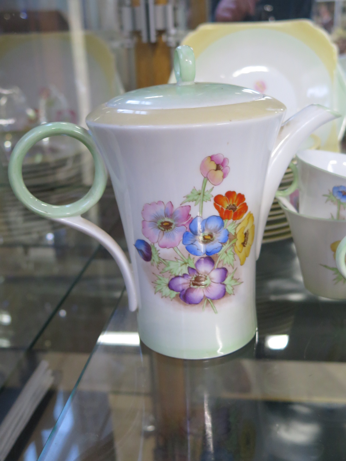 A Shelley floral decorated part tea coffee service - 57 pieces including two sandwich plates, - Image 3 of 4
