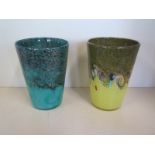 Two 1930s Monart vases 19cm H - the other 18.5cm high, both in good condition