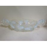 A circa 1930s Verlys opalescent moulded glass centre bowl, glass with fantail fish design, approx