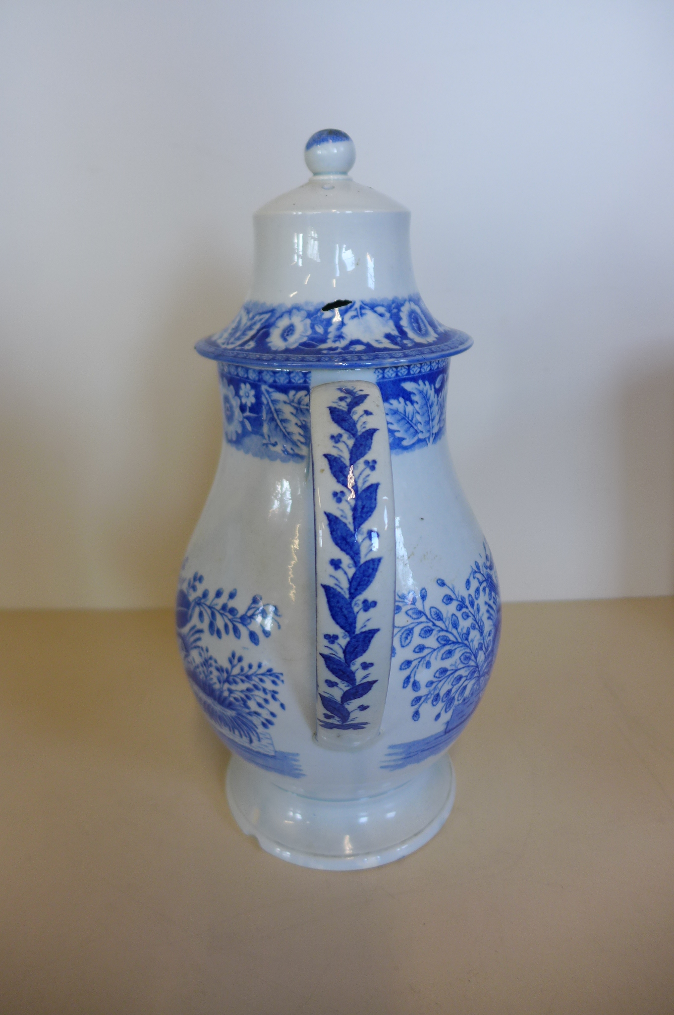 An 18th/19th Century white coffee pot 27cm tall, chip to base of pot and chips and hole to cover - Image 2 of 5
