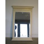 Modern white and gold framed mirror - 128cm x 85cm - overall in good condition