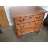 A mahogany small three drawer chest, 52cm W x 52cm H