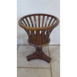 A Victorian style mahogany jardiniere stand on a platform base - 67cm tall x 48cm diameter