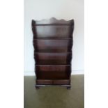 A 20th century mahogany waterfall open book case, two lower frieze drawers - approx 154cm x 78cm x